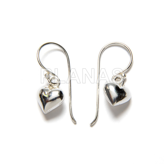 Pendientes en Plata de Ley.CORAZON.