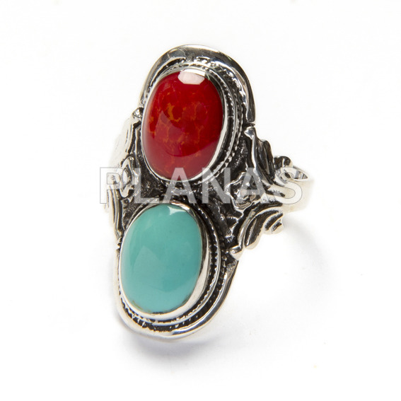 Sterling Silver Rings and Natural Coral.