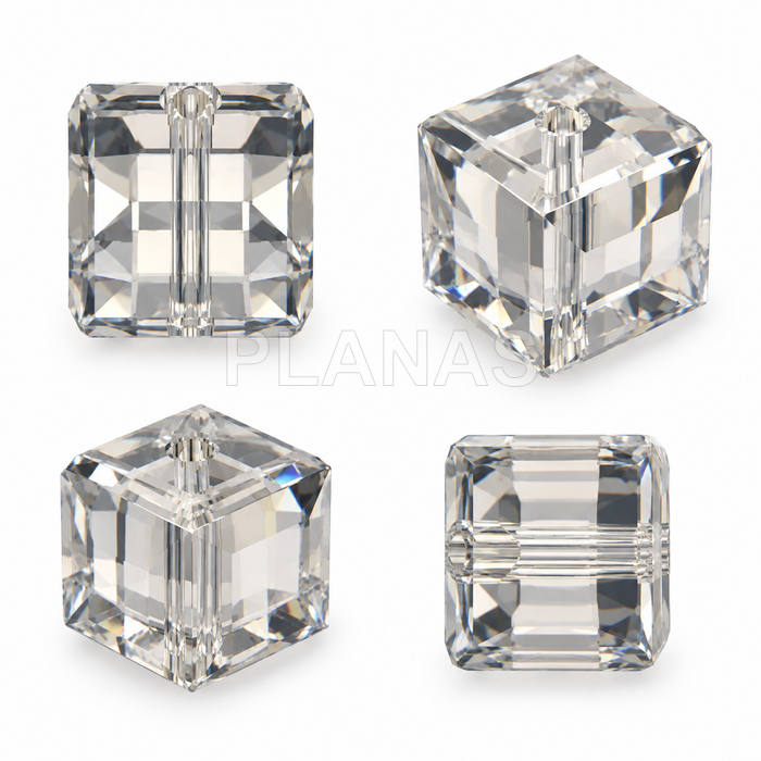 Cubo Componente Cristal Swarovski.8mm. Color Cristal.