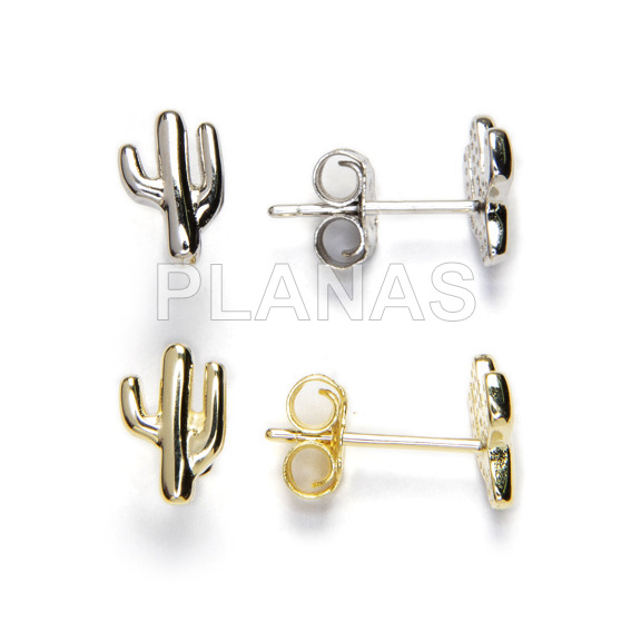 Pendientes en Plata de ley.CACTUS.