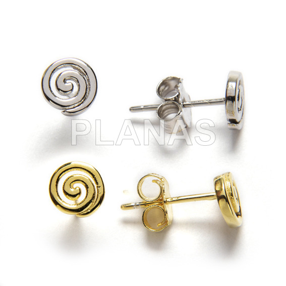 Pendientes en Plata de ley.ESPIRAL.