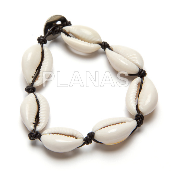 Pulsera con cierre Acero Inoxidable.CONCHAS.