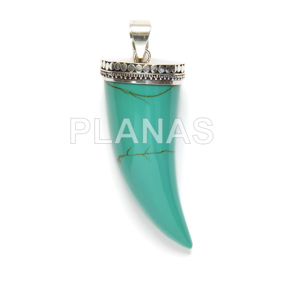 Pendant in sterling silver and turquoise
