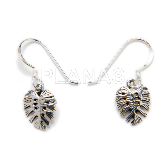 Pendientes en Plata de Ley.HOJA.