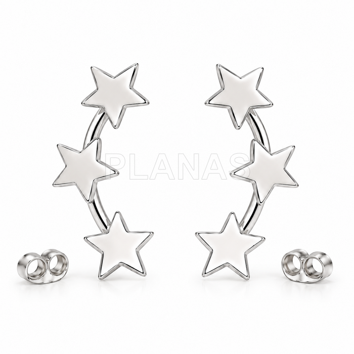Pendientes en Plata de ley. ESTRELLAS.