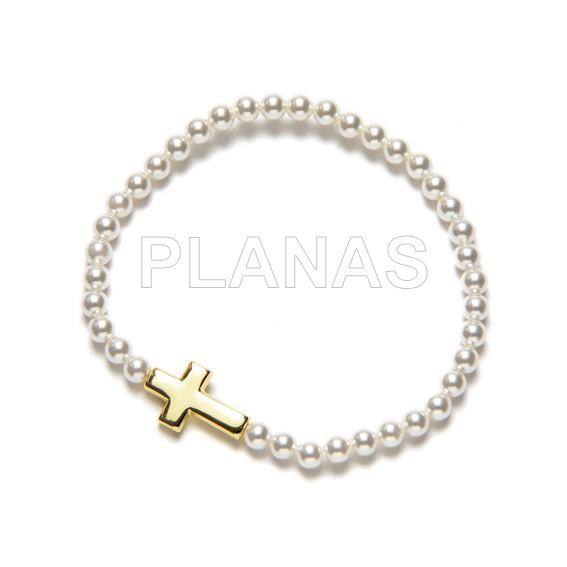 Silver and pearl bracelet swarovski