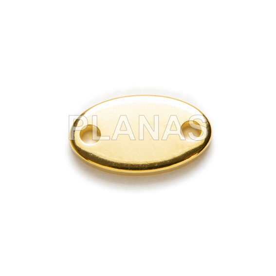 Entrepieza en Acero Inoxidable y Baño Oro, OVAL.