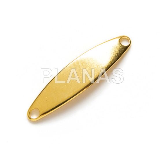 Entrepieza en Acero Inoxidable y Baño Oro.