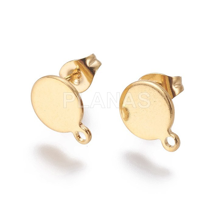 Base de Pendientes en Acero Inoxidable 304 y Baño oro.