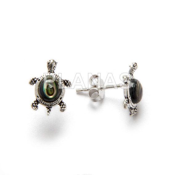 Earrings in sterling silver and abalone