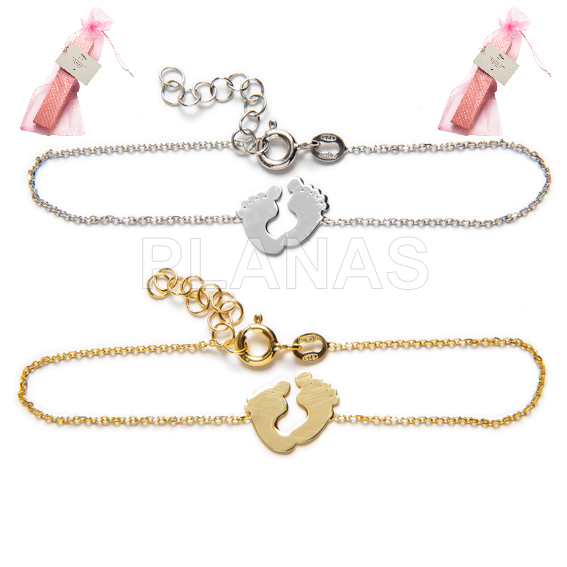 Pulseira em prata de lei rodiada.simbolo mujer.