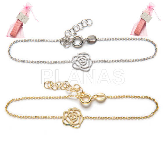 Pulseira em prata de lei rodiada.simbolo mujer.