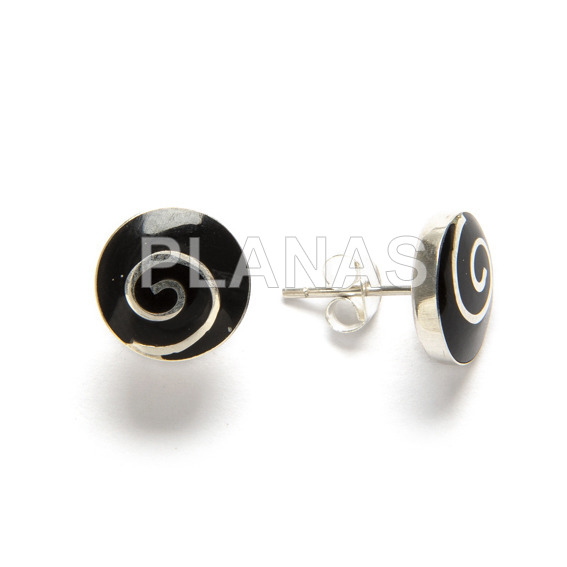 Pendientes en Plata de Ley. ESPIRAL.