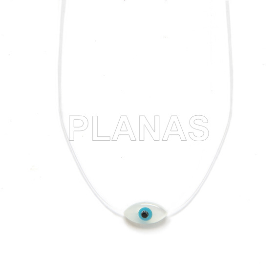 Invisible necklace with Zirconia 6mm.