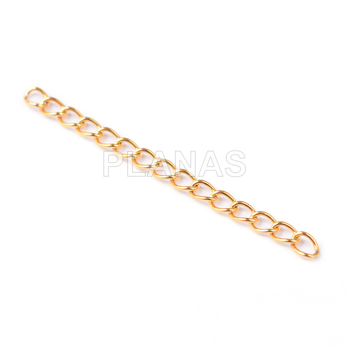 Pack de 20 Cadenas de Alargo en Acero Inoxidable 304 y Baño Oro.5cm.