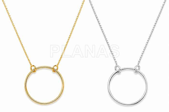 Colar em prata de lei. círculo da vida. 22mm.