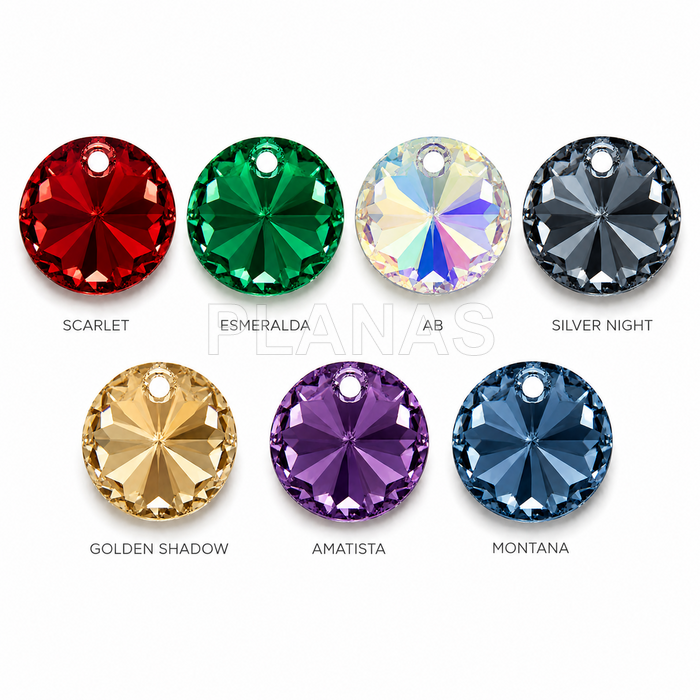Pendente redondo swarovski de 8mm.