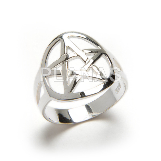 Anillo en Plata de Ley.ESTRELLA DE DAVID. Talla 12.