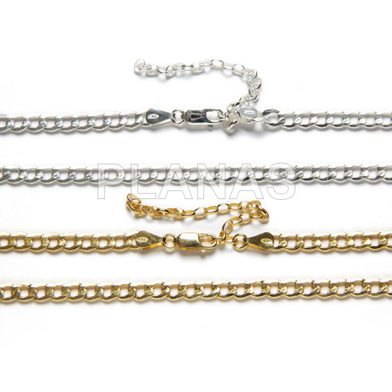 Sterling silver anklet.