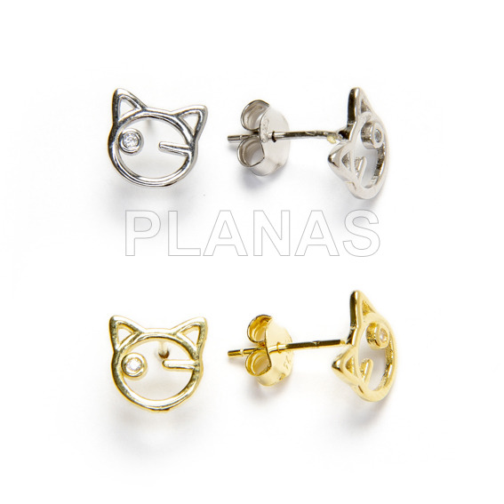 Earrings in sterling silver rhodium. cat.