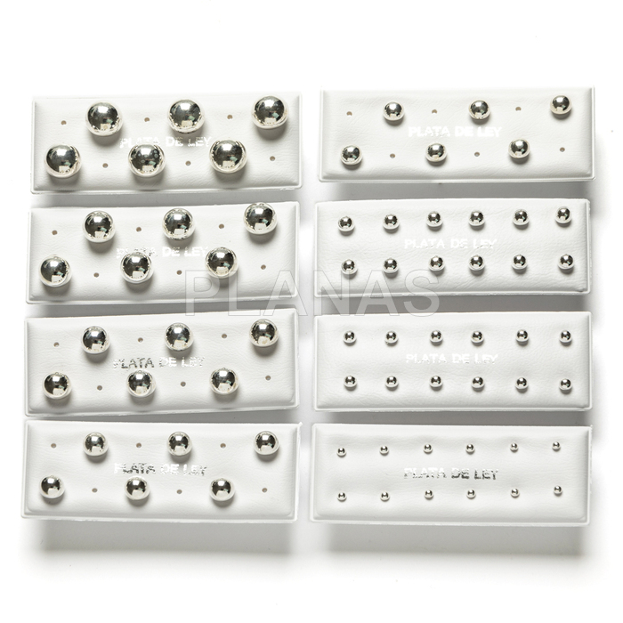Silver earrings dormilona pack 6pares