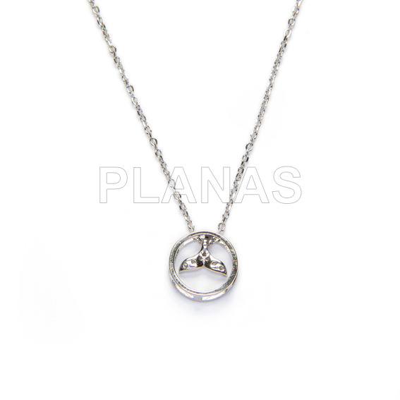 Sterling silver plated necklace with 5mm inserts.