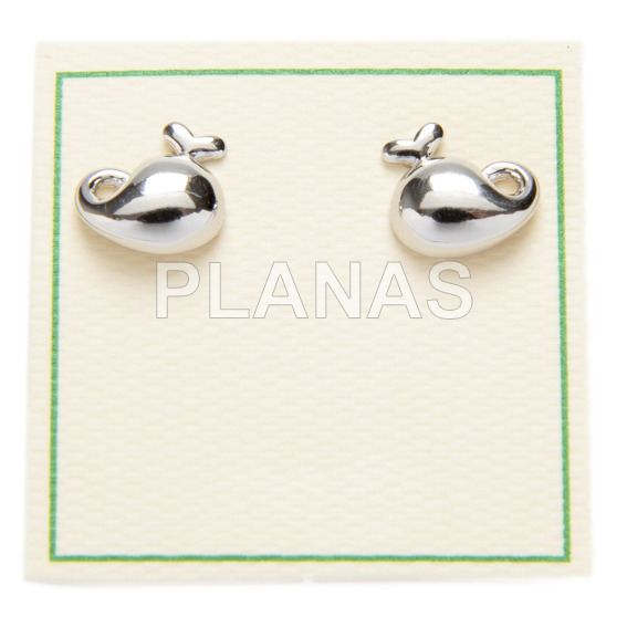 Pendientes en Plata de ley.BALLENA.