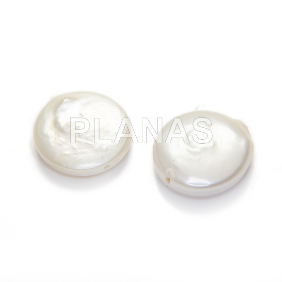 Freshwater cultured pearls, white 10mm.