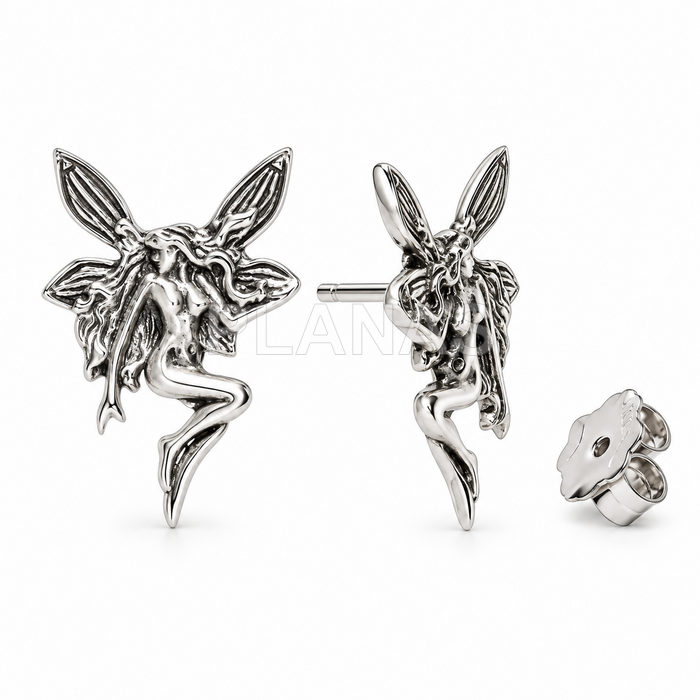 Pendientes en Plata de Ley.HADA.