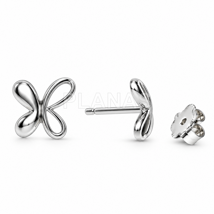 Pendientes en Plata de ley. MARIPOSA.