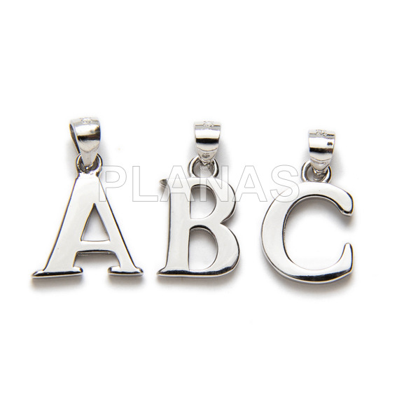 Sterling silver plate with initial 8x12mm.