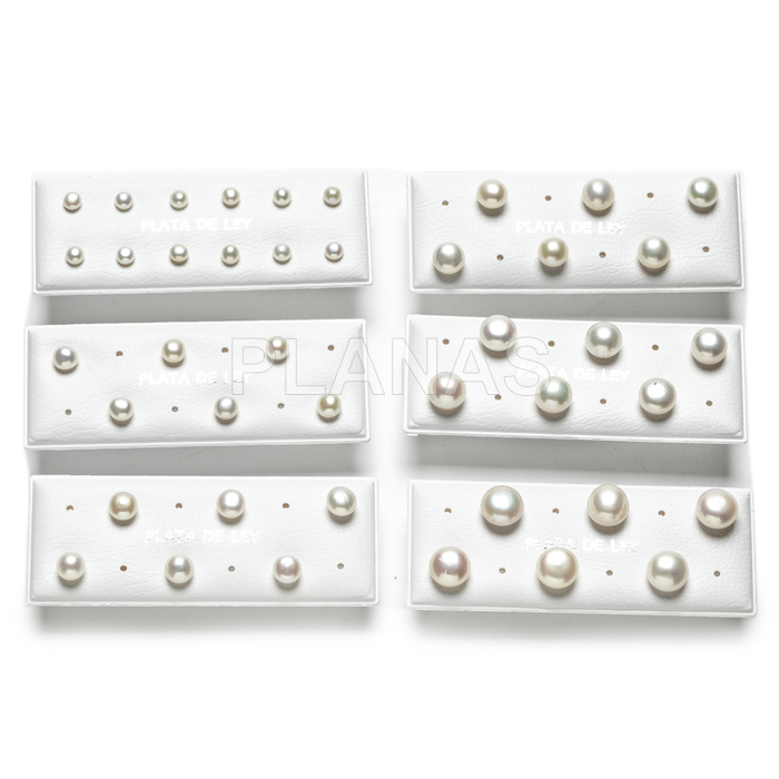Cultured pearl earrings display 6 pr