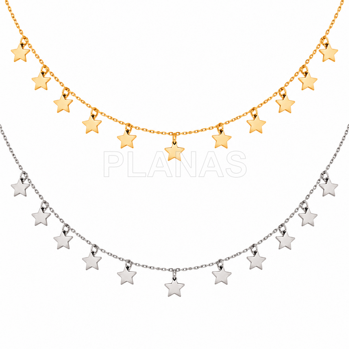 Collar en Plata de Ley con 13 Estrellitas de 4mm.