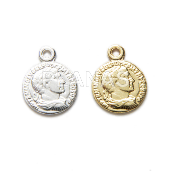 Mini pendants in sterling silver. coin.