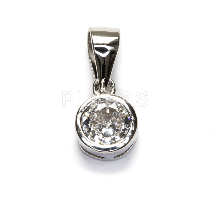 Pendant in sterling silver and zircons.
