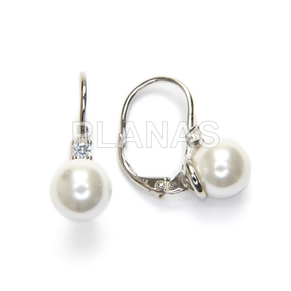 Yours in sterling silver and 8mm synthetic pearl with zirconia.