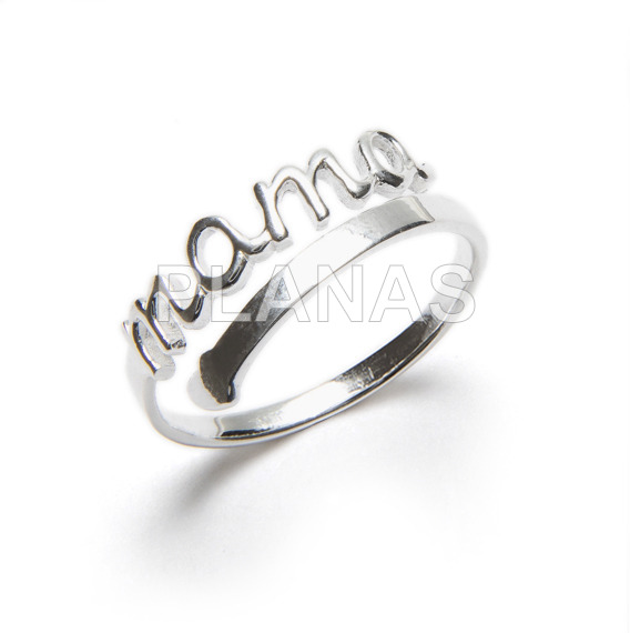 Mama ring in sterling silver.