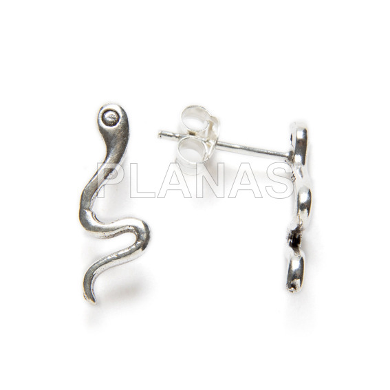 Pendientes en Plata de ley.SERPIENTE.