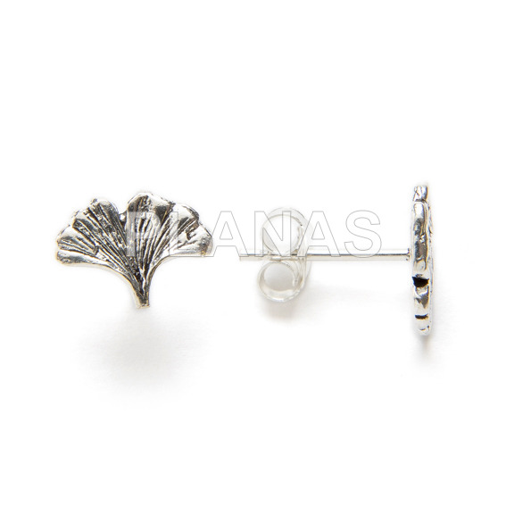 Pendientes en Plata de Ley. FLOR GINKGO.