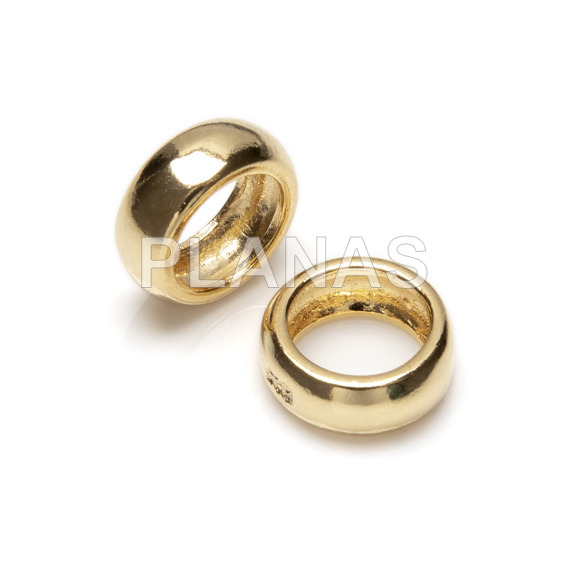 Spacer in sterling silver and gold plated 8x3mm.