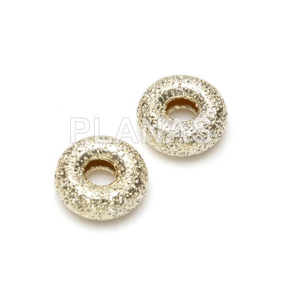 Donut in sterling silver and 9x4mm diamond gold bath.