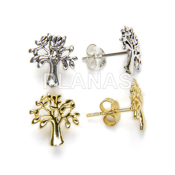 Pendientes en Plata de ley.ARBOL DE LA VIDA.