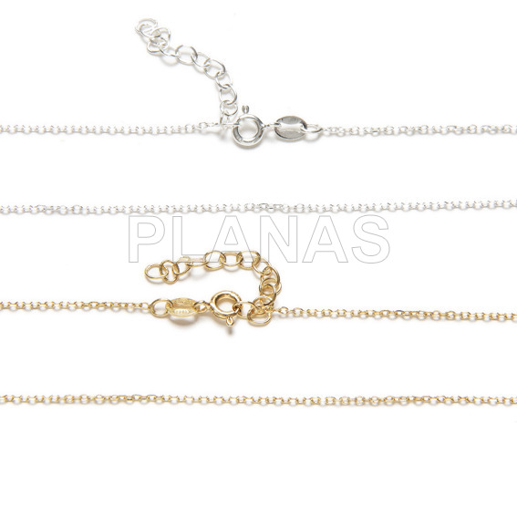 030 forced chains in sterling silver. 38 + 4cm.