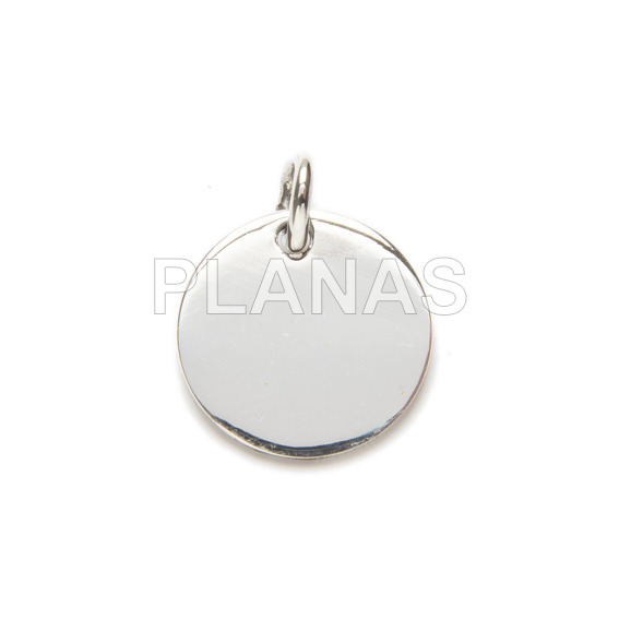 Round sterling silver plate 12mm.