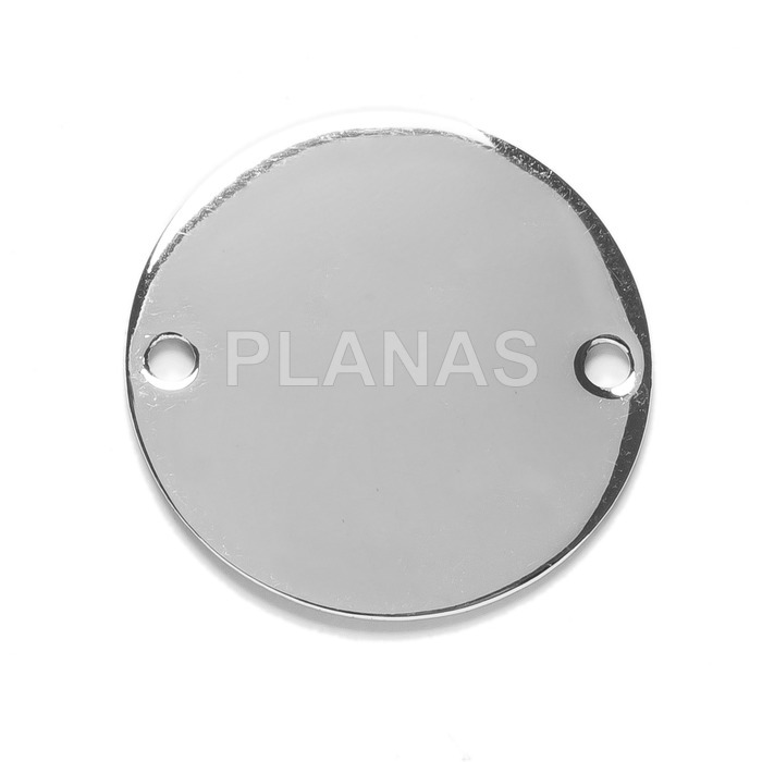 Placa Redonda en Plata de Ley 20mm.