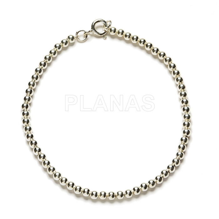 Beads bracelet sterling silver 3mm.