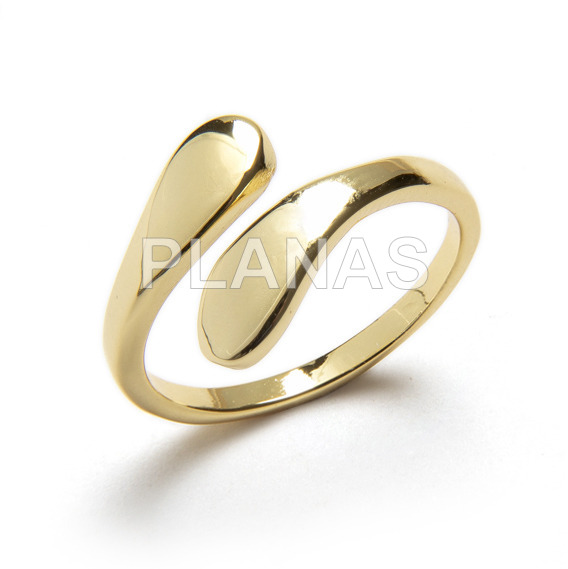 Gold plated sterling silver ring with 1 micron.