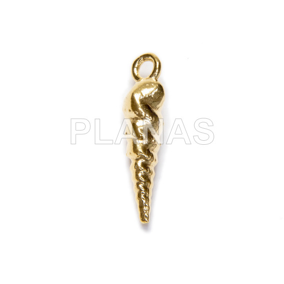 Mini Colgante en Plata de ley chapado oro. CARACOL.