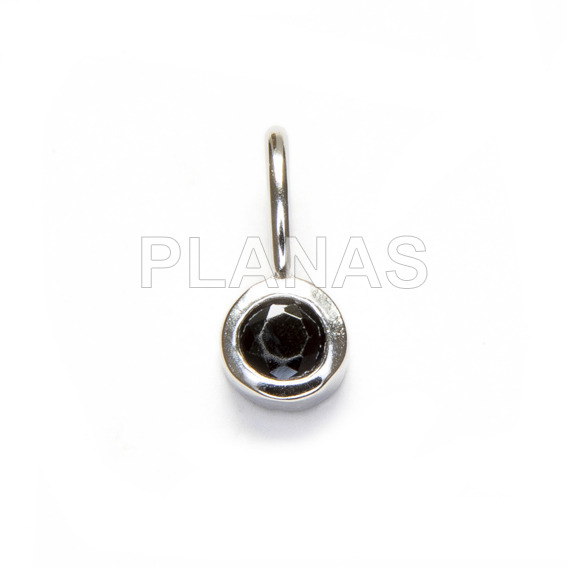 Mini Colgante en Plata de Ley Rodiada y Circonita.