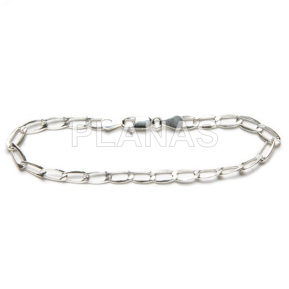 Pulsera Eslavones en plata de ley. 21cm.